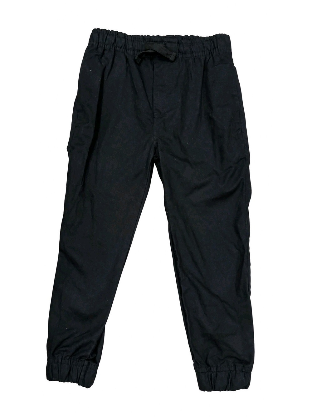 Black Cargo Pants Boys Size 4 Elastic Waist Cuffed Ankle 100% Cotton School
